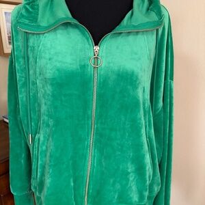 Truth Kelly Green Velvet Athleisure Set | NWT | Zip Hoodie & Pants XL